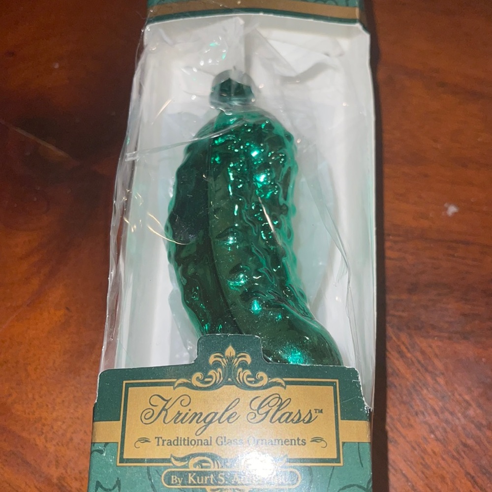 Kurt Adler Glass Pickle Christmas Rare  Ornament